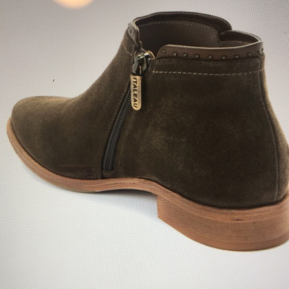 Italeau Miralda Water Resistant Tan Suede Bootie - Picture 3 of 8